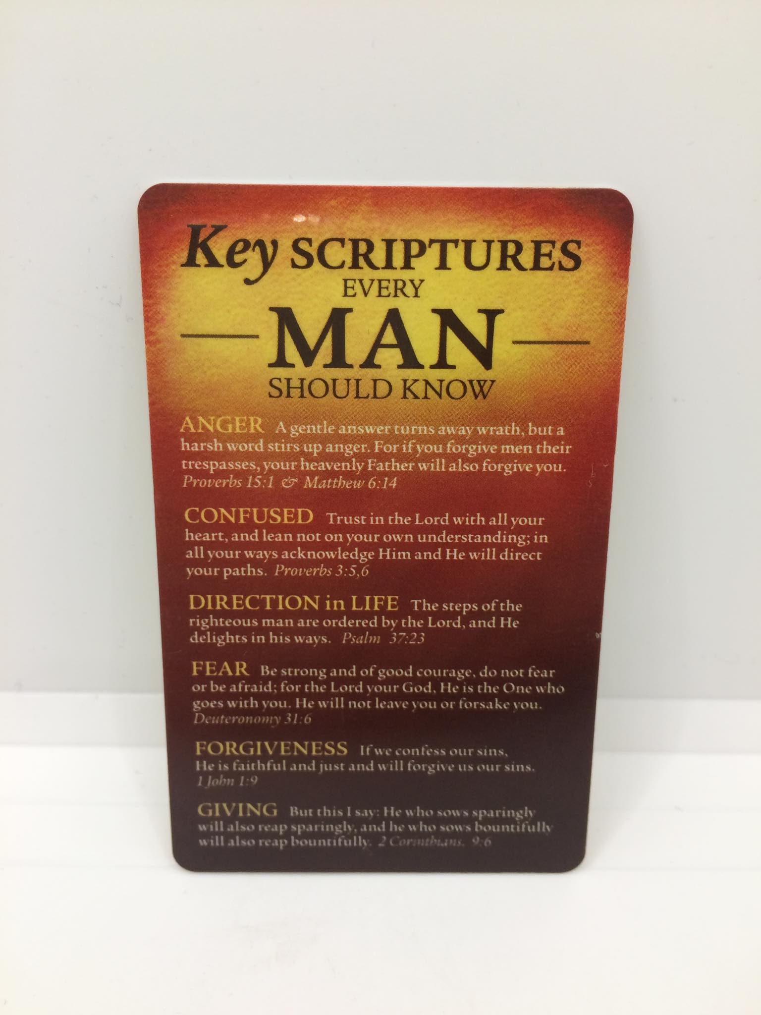 Key Scriptures Every Man Should Know -- Wallet Scripture Card