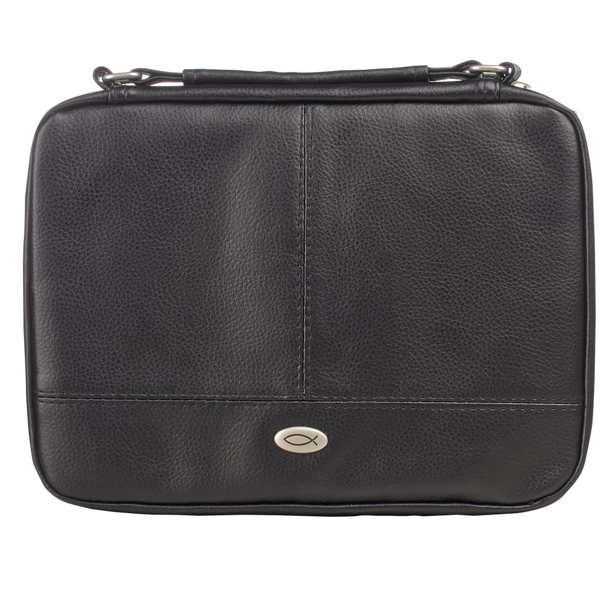 Two-fold Small Black Faux Leather Organiser -- Bible Case