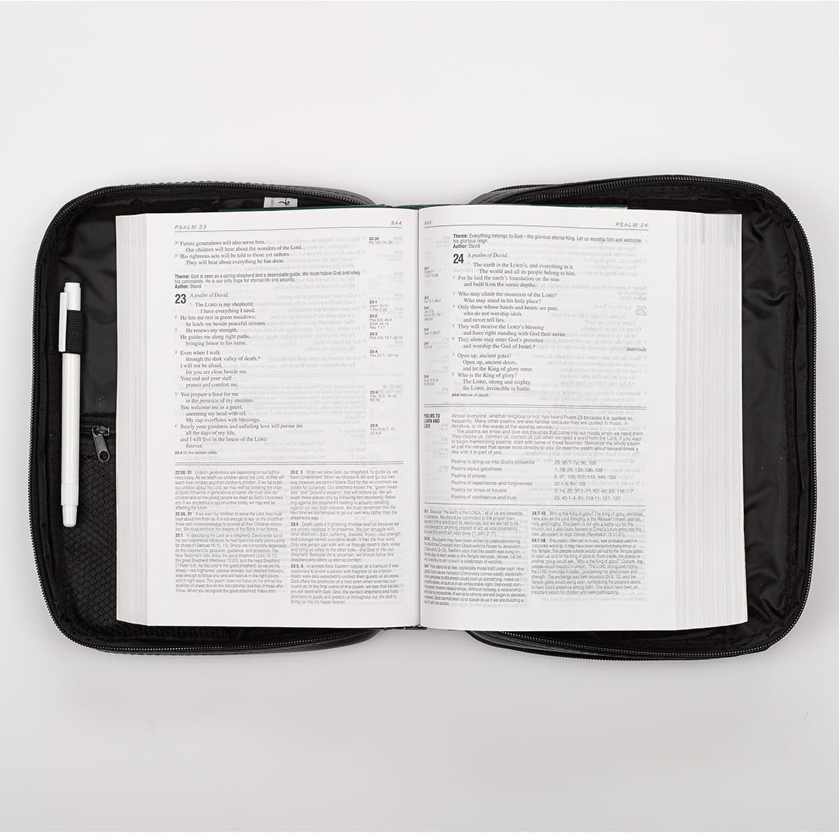 Two-fold Small Black Faux Leather Organiser -- Bible Case, picture 4