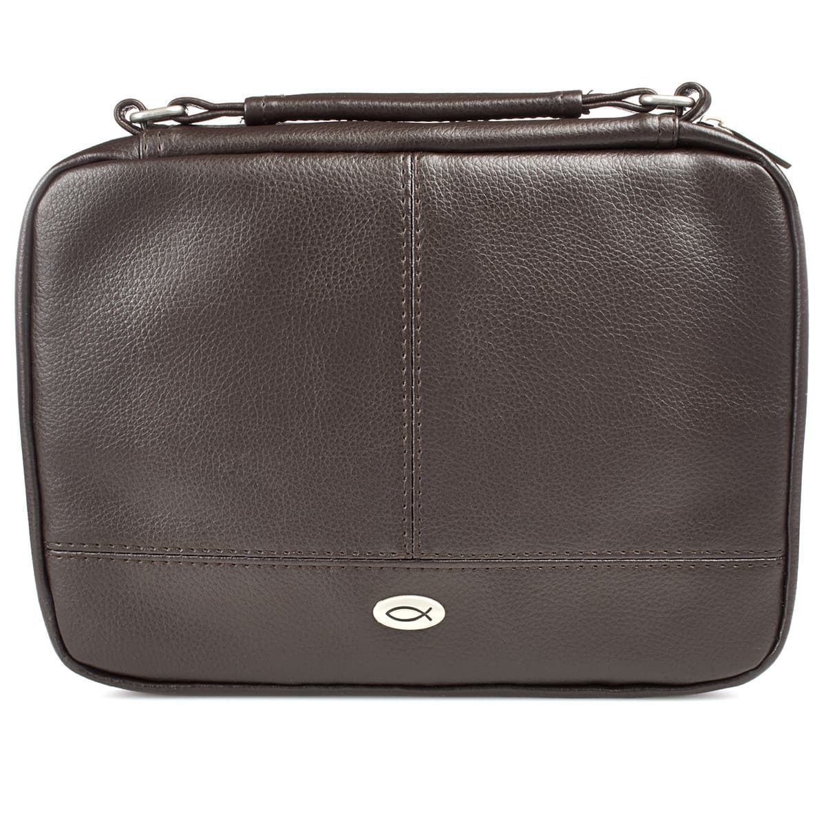 Two-fold Small Brown Faux Leather Organiser -- Bible Case