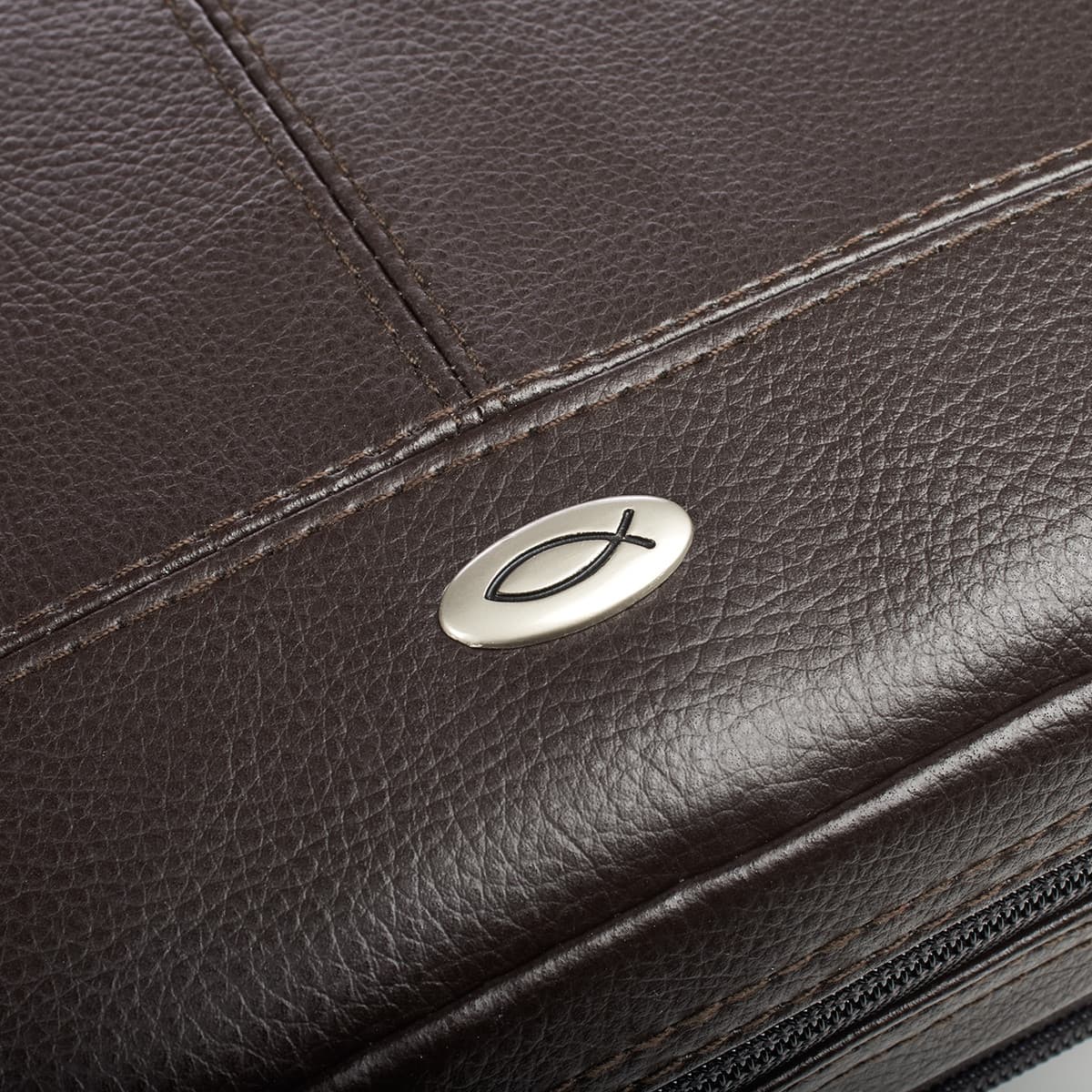 Two-fold Small Brown Faux Leather Organiser -- Bible Case, picture 4