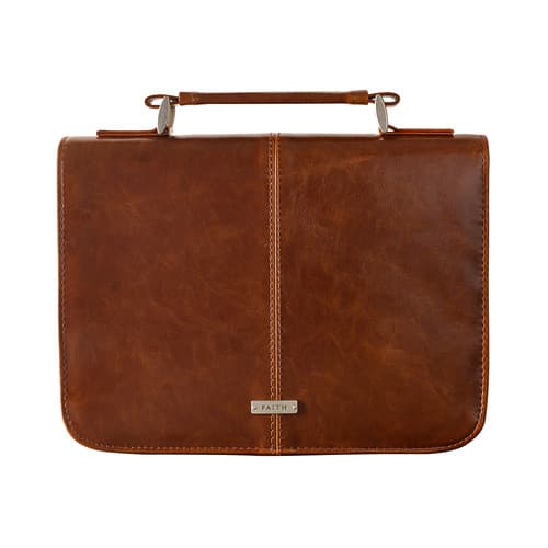 Faith Brown Faux Leather -- Bible Case