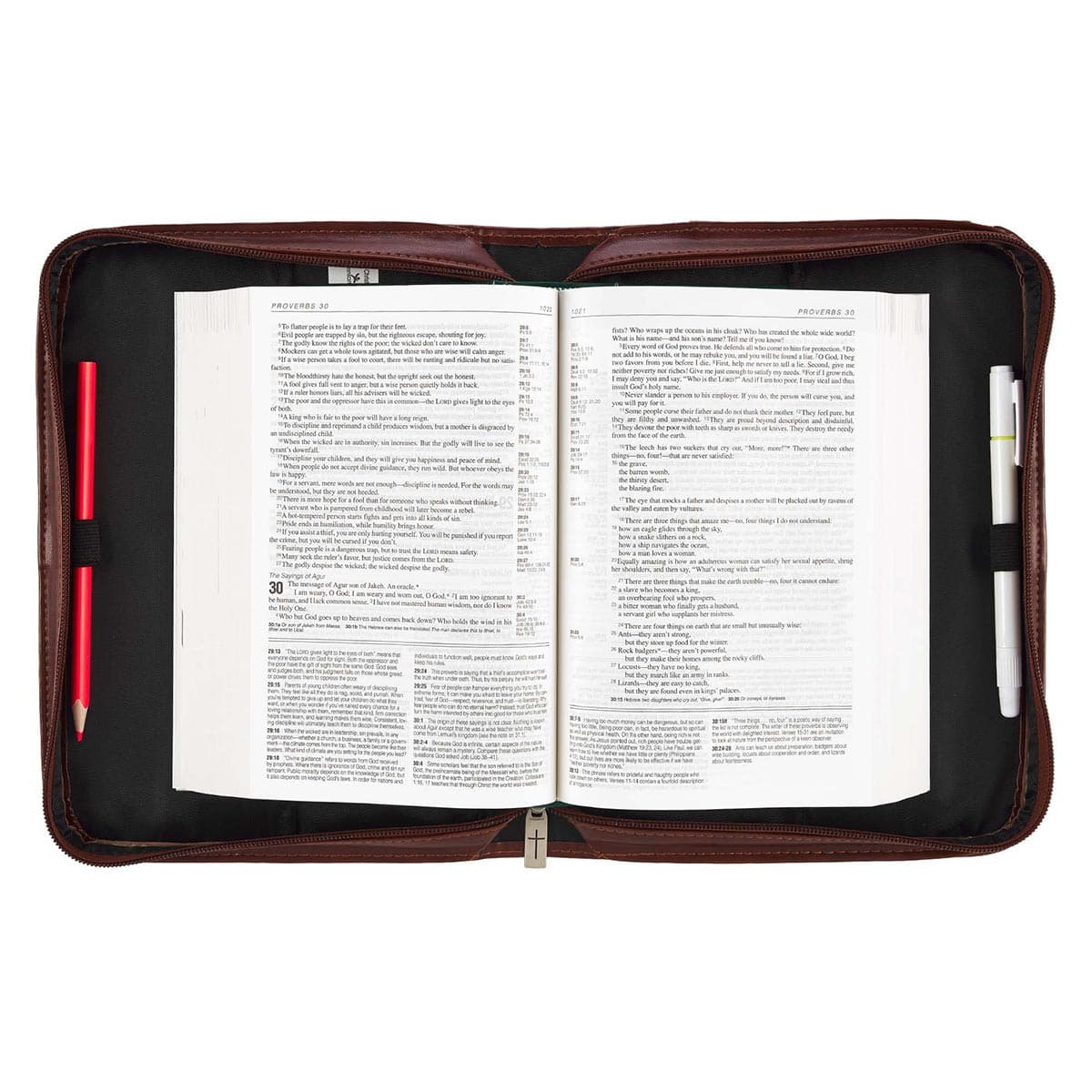 Faith Brown Faux Leather -- Bible Case, picture 5
