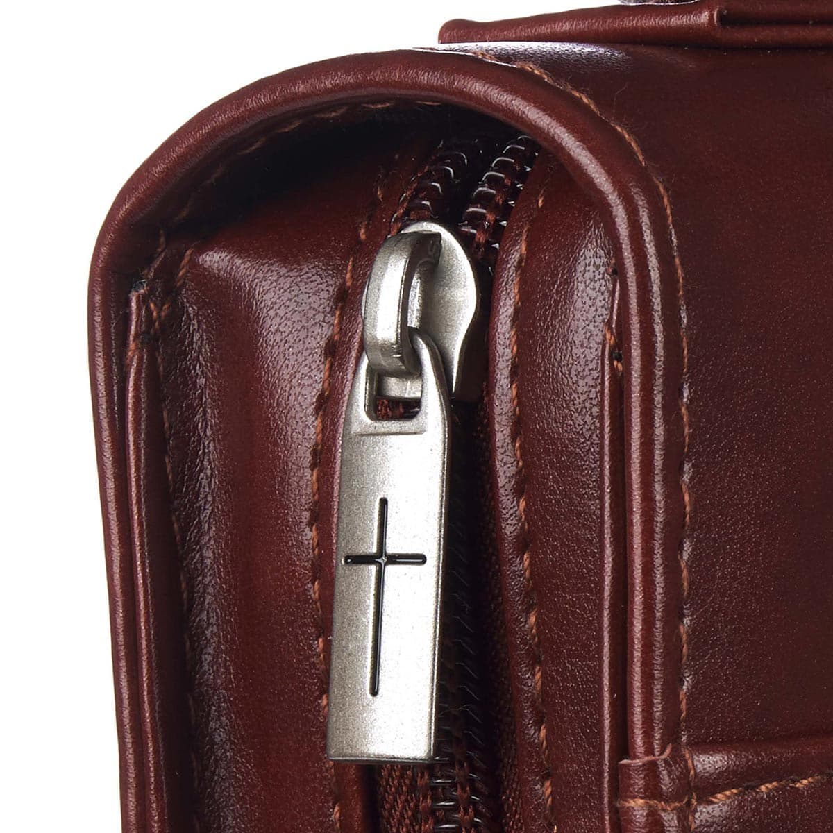 Faith Brown Faux Leather -- Bible Case, picture 4