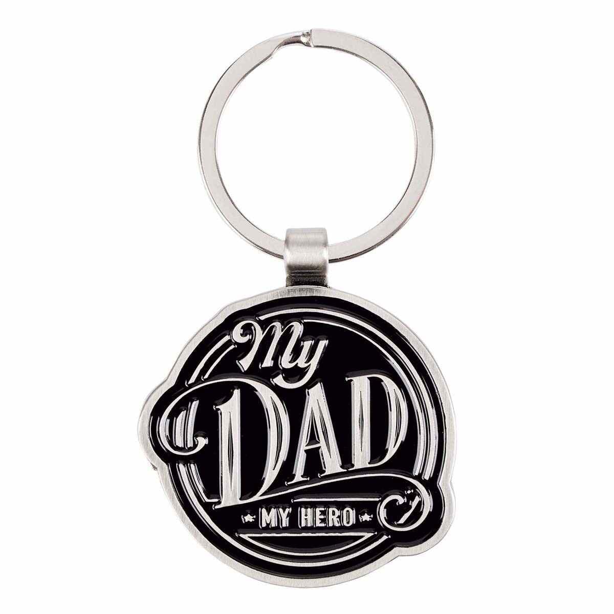 My Dad My Hero Black Metal -- Keyring in Tin
