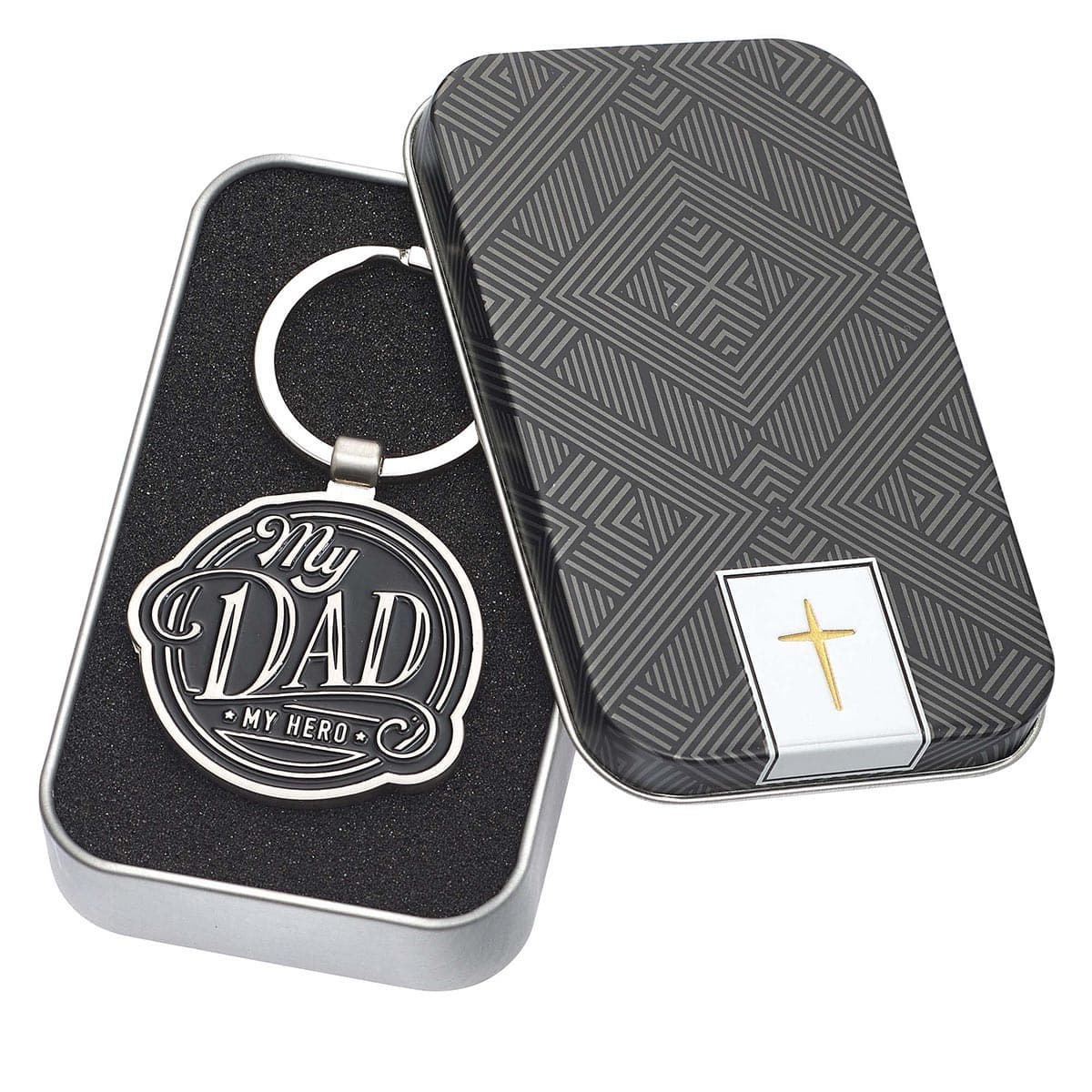 My Dad My Hero Black Metal -- Keyring in Tin, picture 3