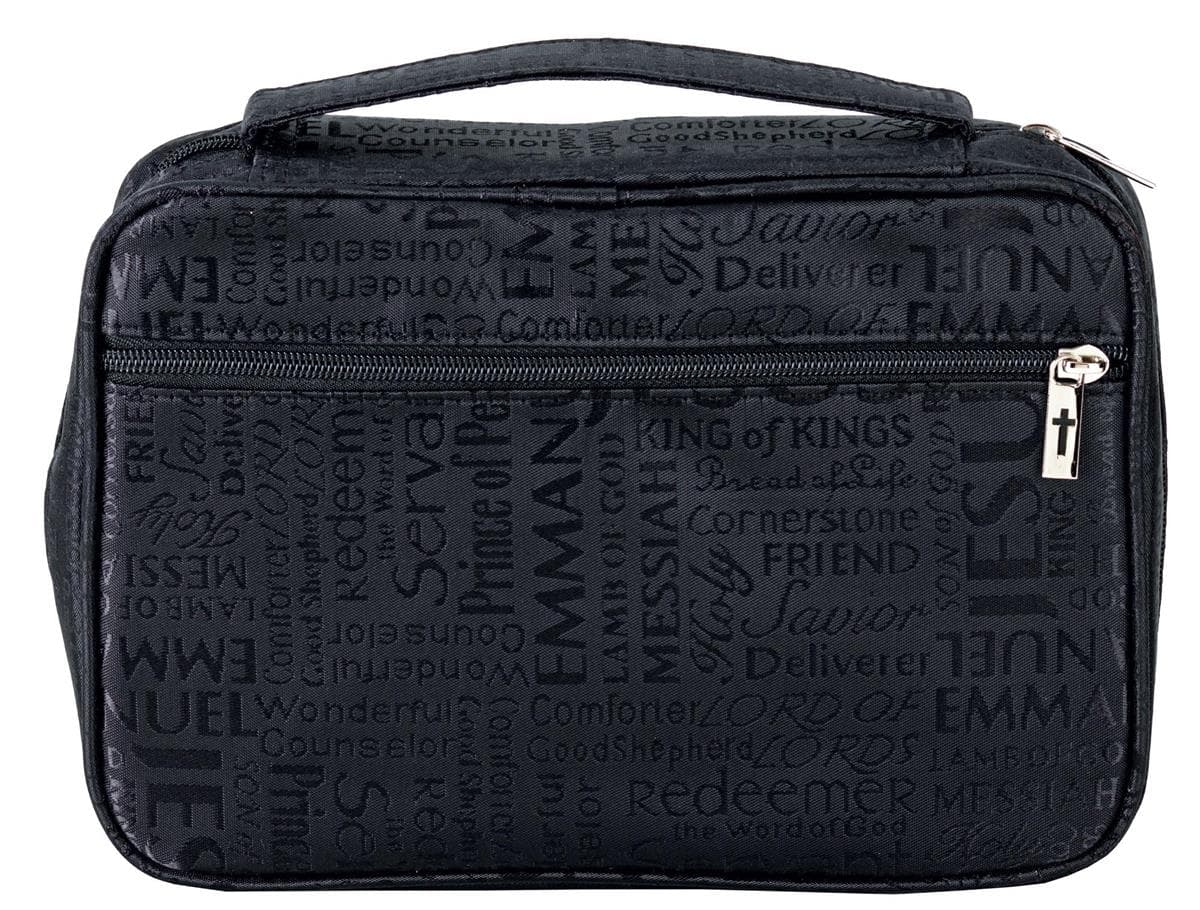 NAMES OF JESUS BLACK EXTRA LARGE BIBLE CASE