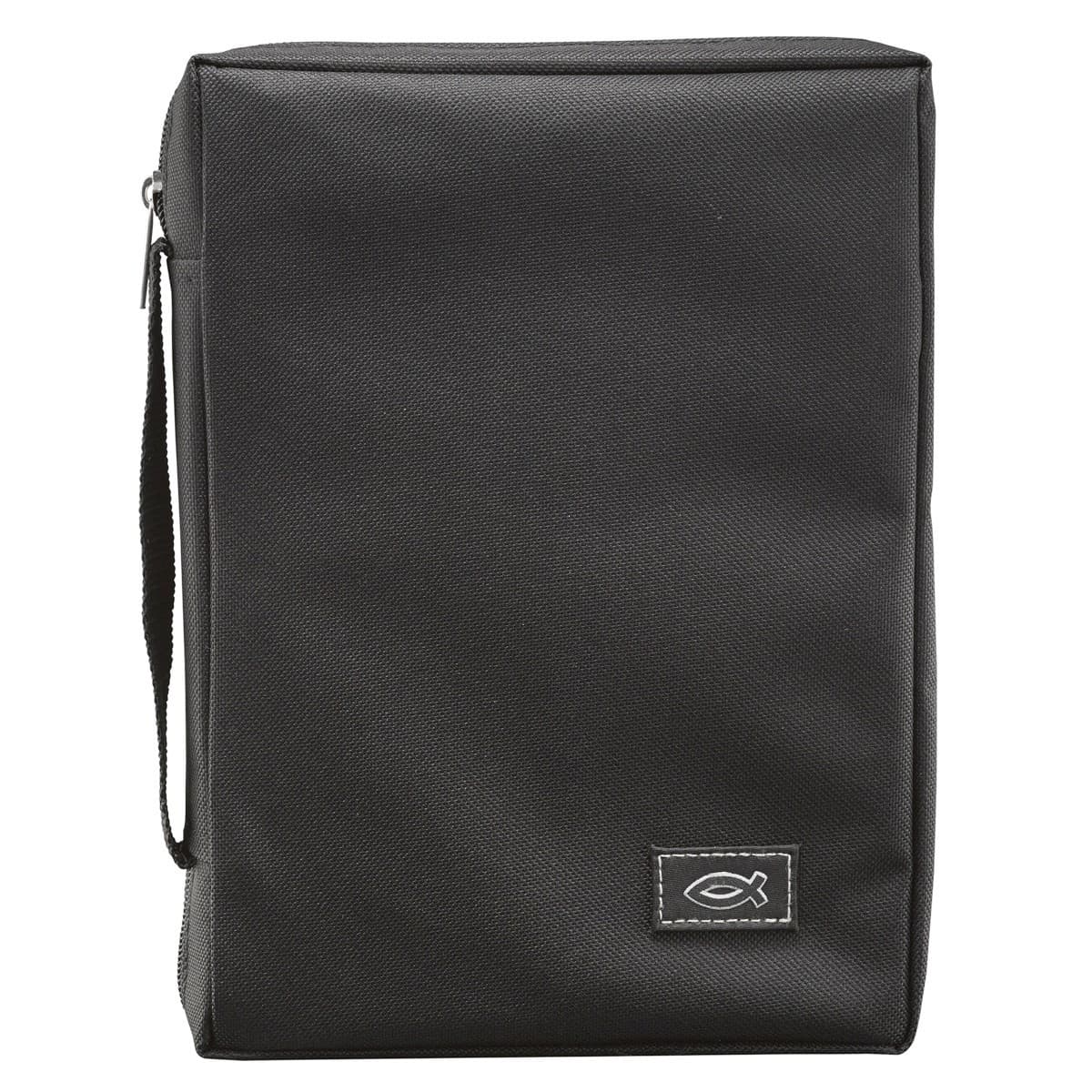 Black Poly-canvas Value Bible Case with Ichthus Patch