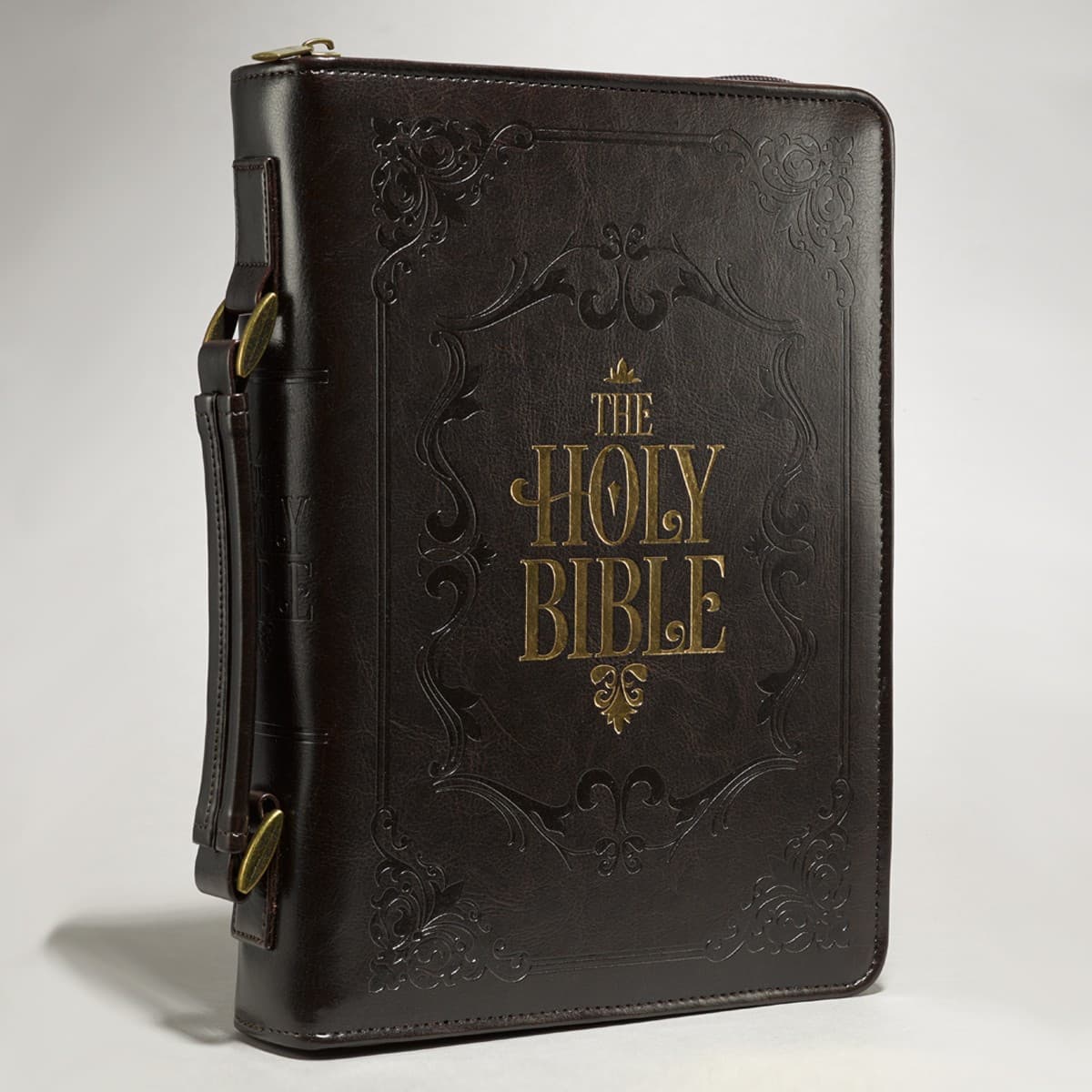 The Holy Bible Dark Brown Faux Leather Classic Large Bible Case, picture 4