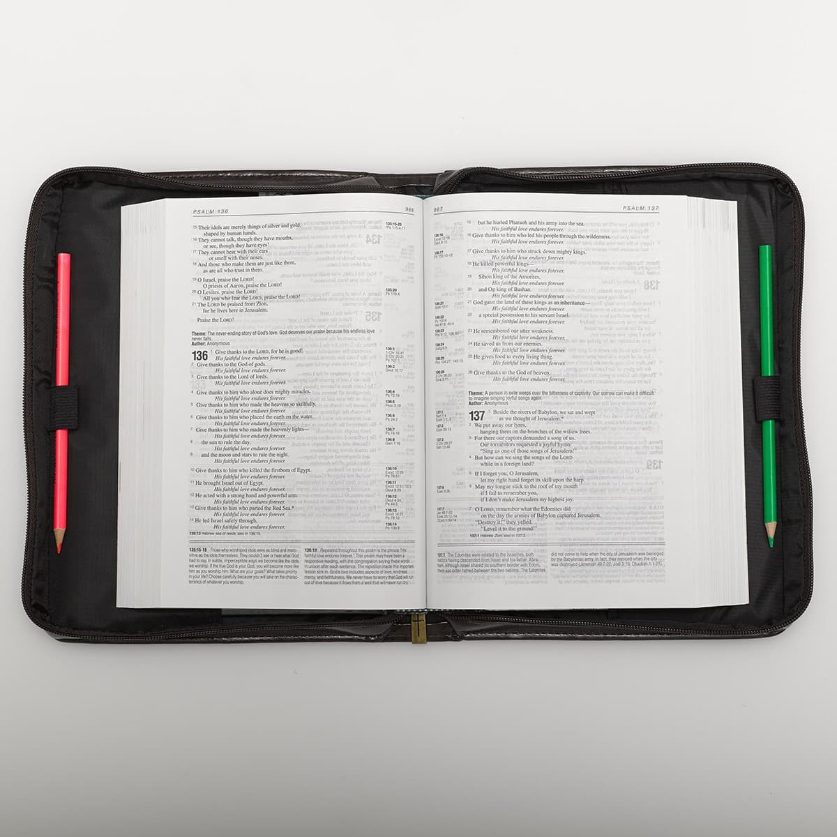 The Holy Bible Dark Brown Faux Leather Classic Large Bible Case, picture 6
