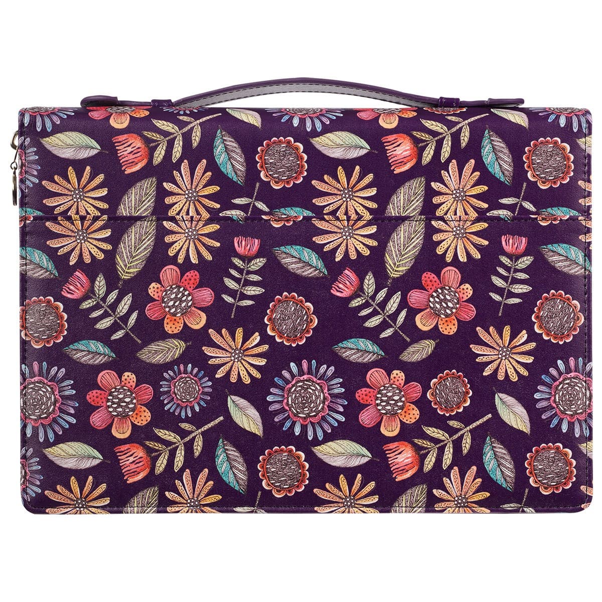 I Know the Plans Purple Floral Faux Leather Large Bible Case - Jeremiah 29:11, picture 2