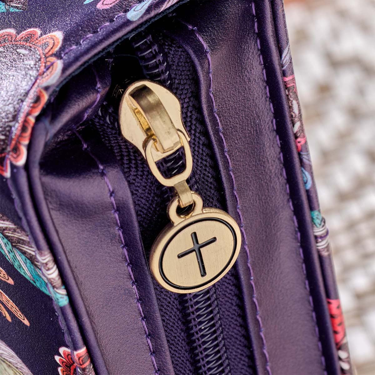 I Know the Plans Purple Floral Faux Leather Large Bible Case - Jeremiah 29:11, picture 6