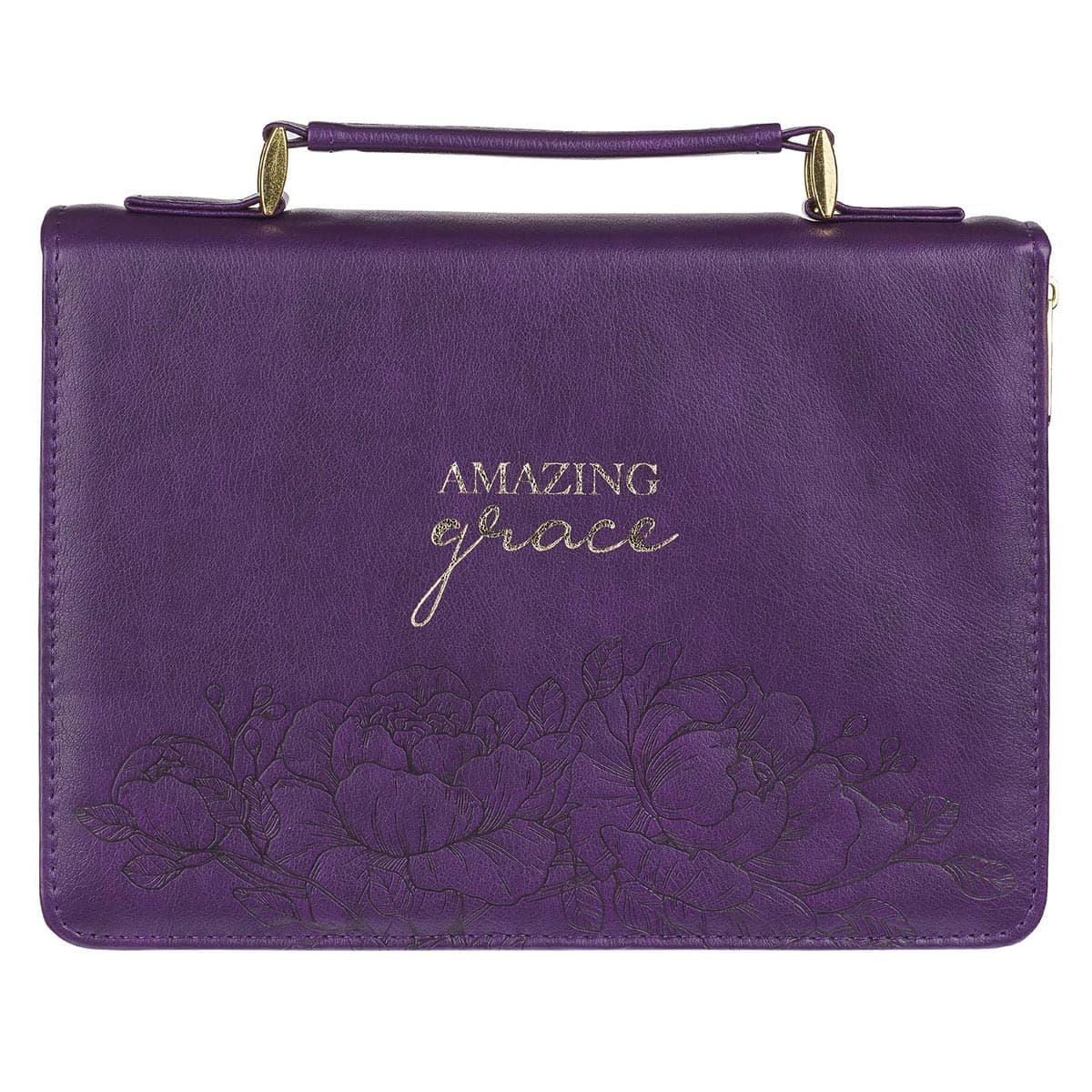 Amazing Grace Purple Faux Leather Fashion Large Bible Case