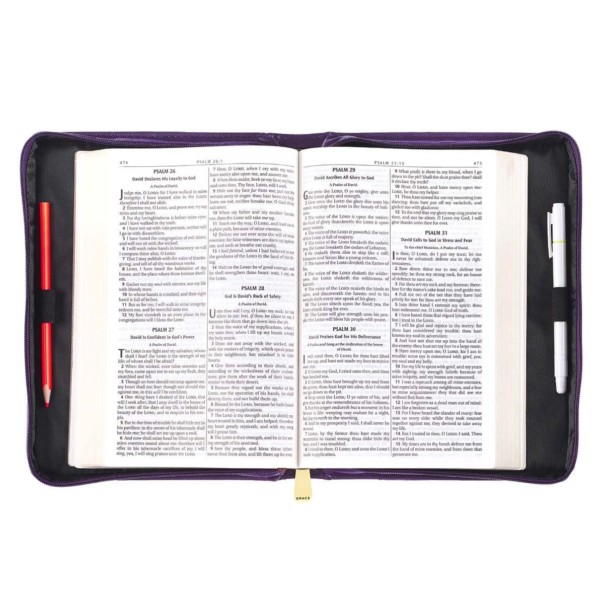 Amazing Grace Purple Faux Leather Fashion Large Bible Case, picture 5