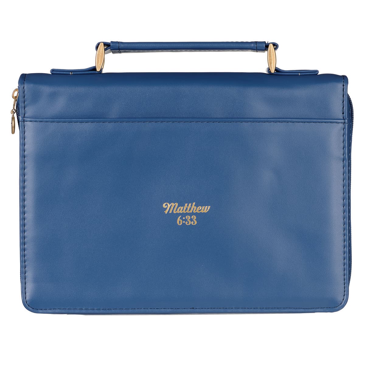 The Kingdom of God Two-tone Blue Faux Leather Large Bible Case - Matthew 6:33, picture 2