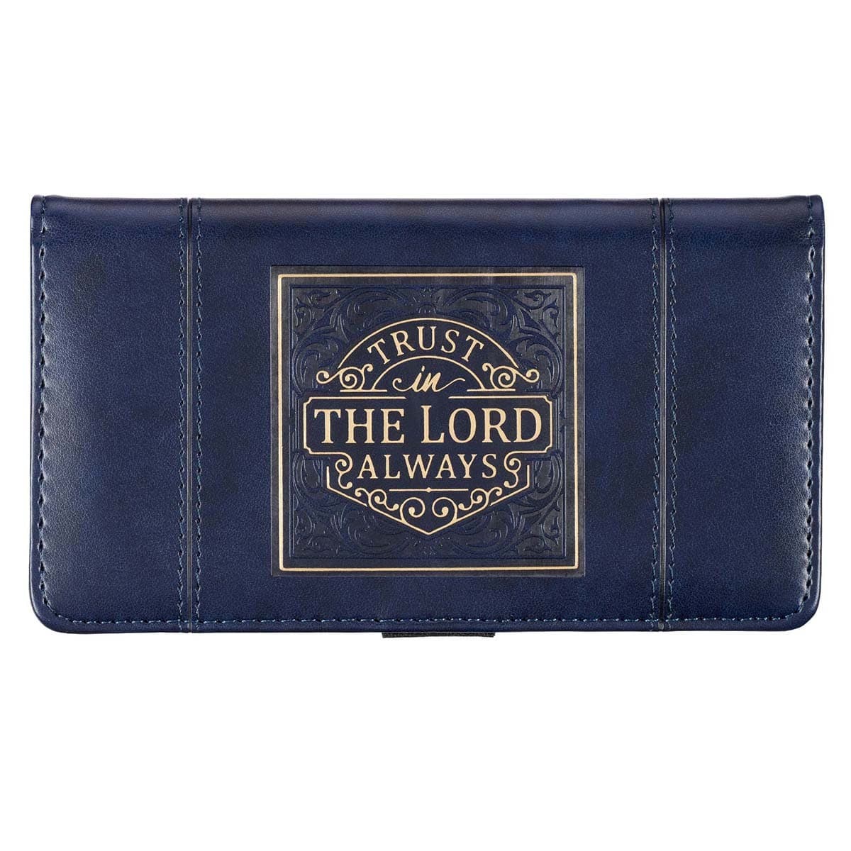 Trust in the LORD Always - Isaiah 26:4 Navy Blue Faux Leather Checkbook Cover