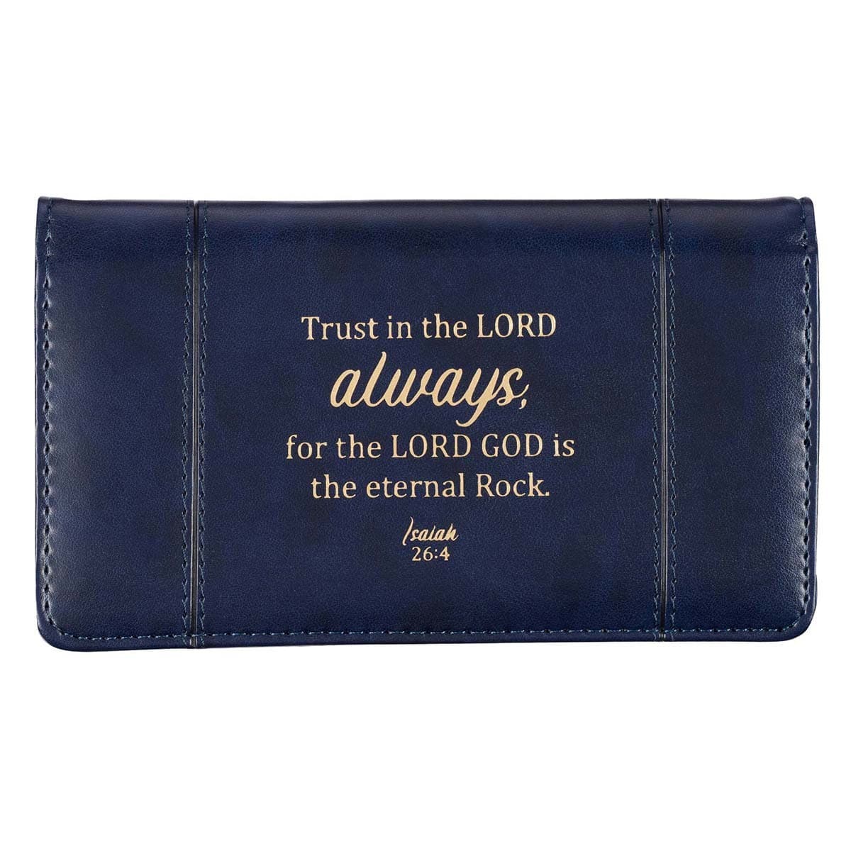 Trust in the LORD Always - Isaiah 26:4 Navy Blue Faux Leather Checkbook Cover, picture 2