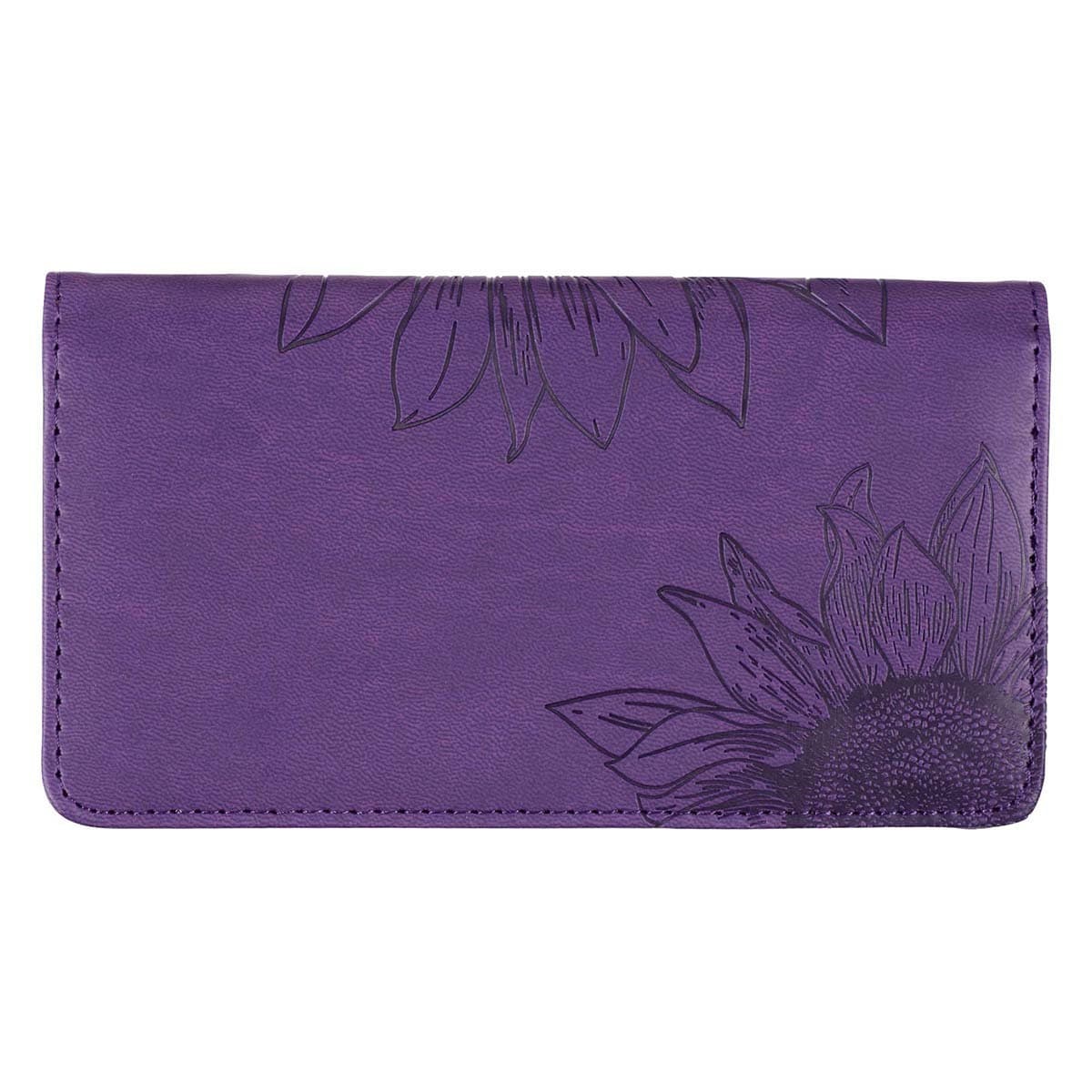 Strength and Dignity Purple Faux Leather Checkbook Cover - Proverbs 31:25, picture 2