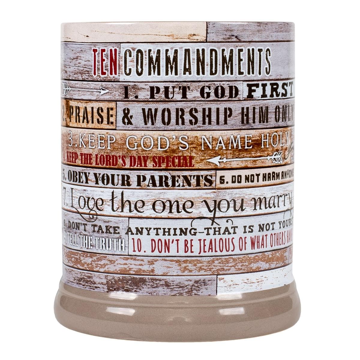 TEN COMMANDMENTS CANDLE JAR WARMER