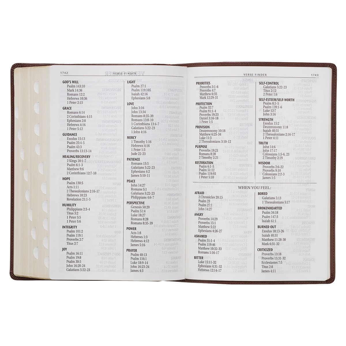 Chestnut Brown Faux Leather Super Giant Print King James Version Bible with Thumb Index, picture 10