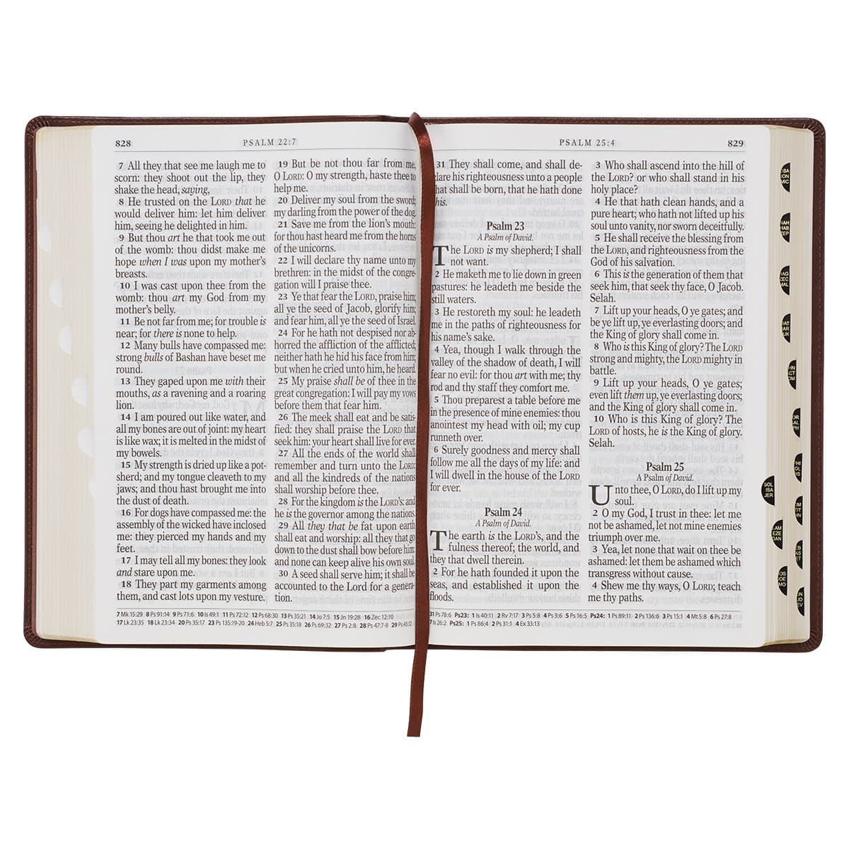 Chestnut Brown Faux Leather Super Giant Print King James Version Bible with Thumb Index, picture 11