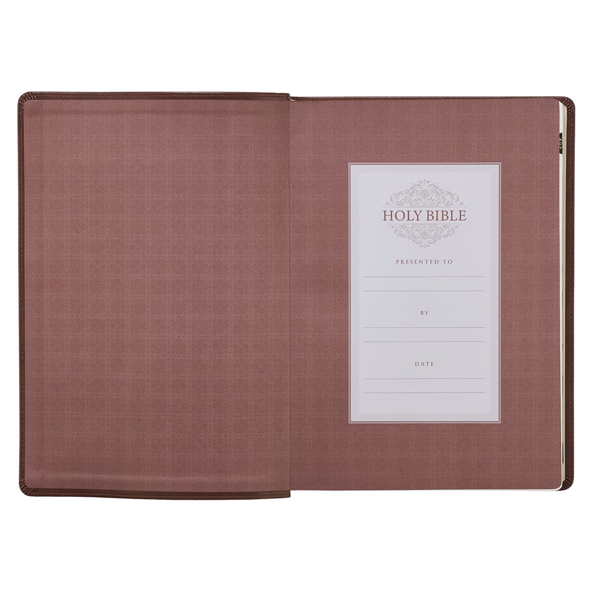 Chestnut Brown Faux Leather Super Giant Print King James Version Bible with Thumb Index, picture 4