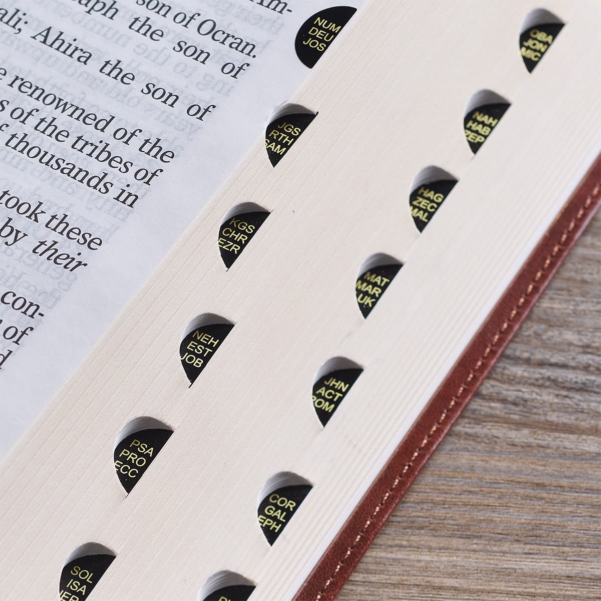 Chestnut Brown Faux Leather Super Giant Print King James Version Bible with Thumb Index, picture 5