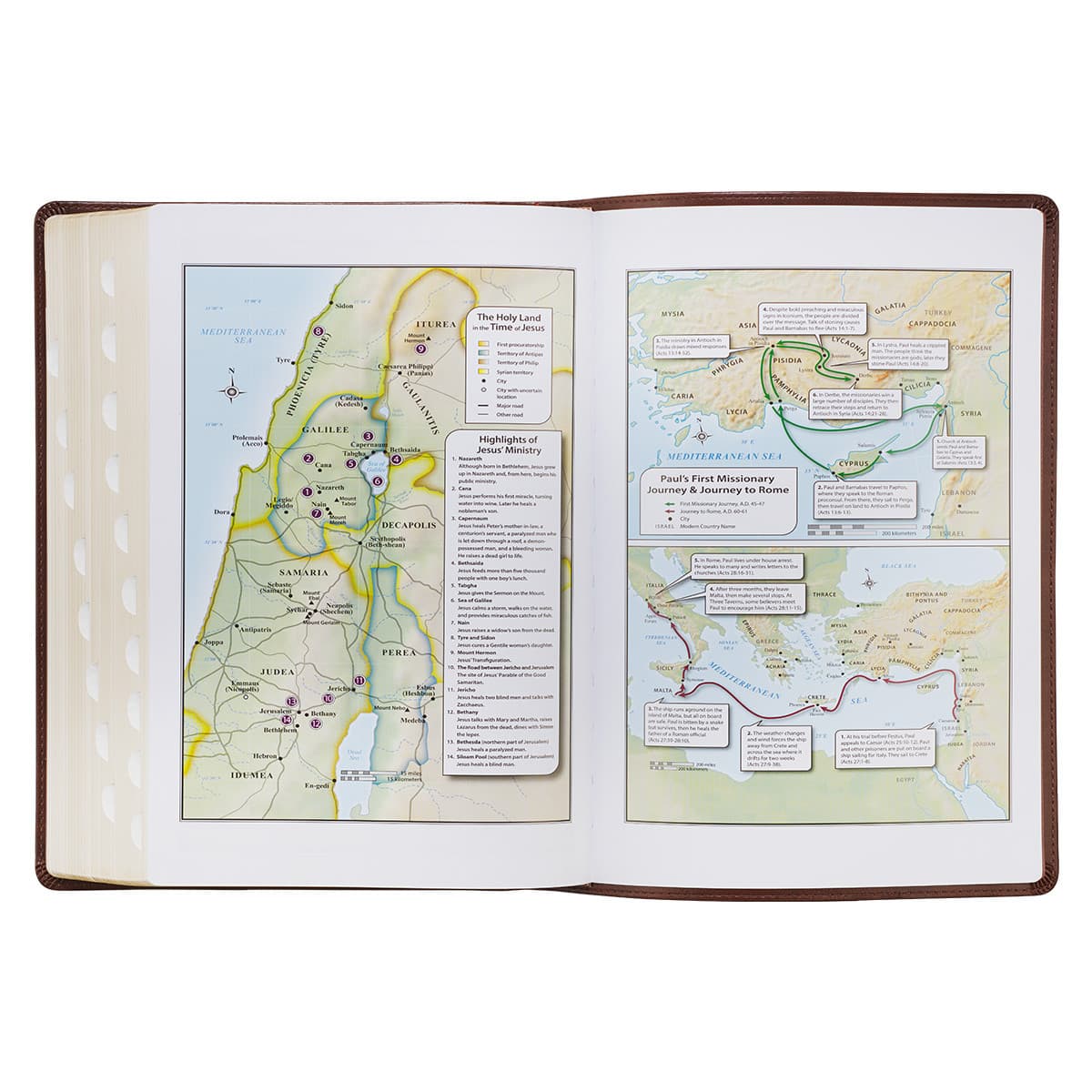 Chestnut Brown Faux Leather Super Giant Print King James Version Bible with Thumb Index, picture 6