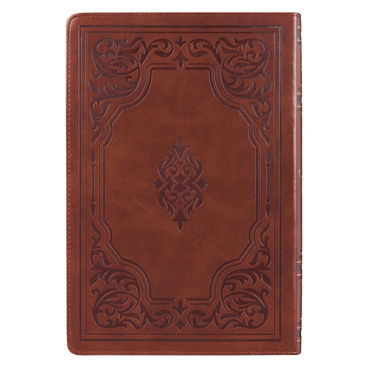 Antiqued Brown Faux Leather Large Print Thinline King James Version Bible with Thumb Index, picture 2