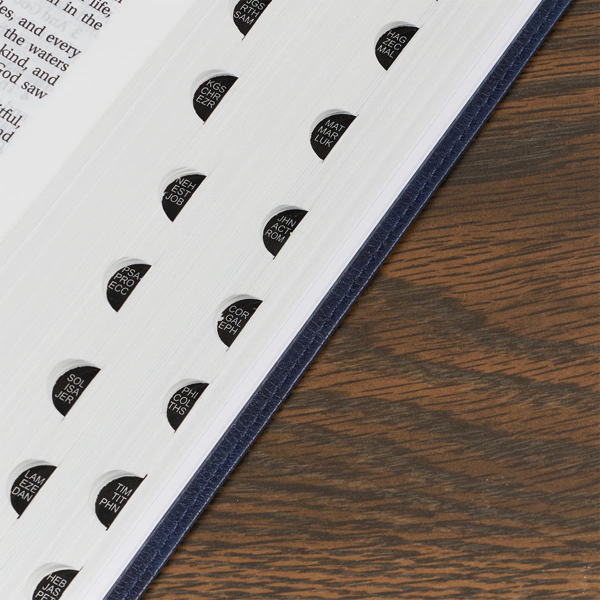 Blue Faux Leather Large Print Thinline King James Version Bible with Thumb Index, picture 5
