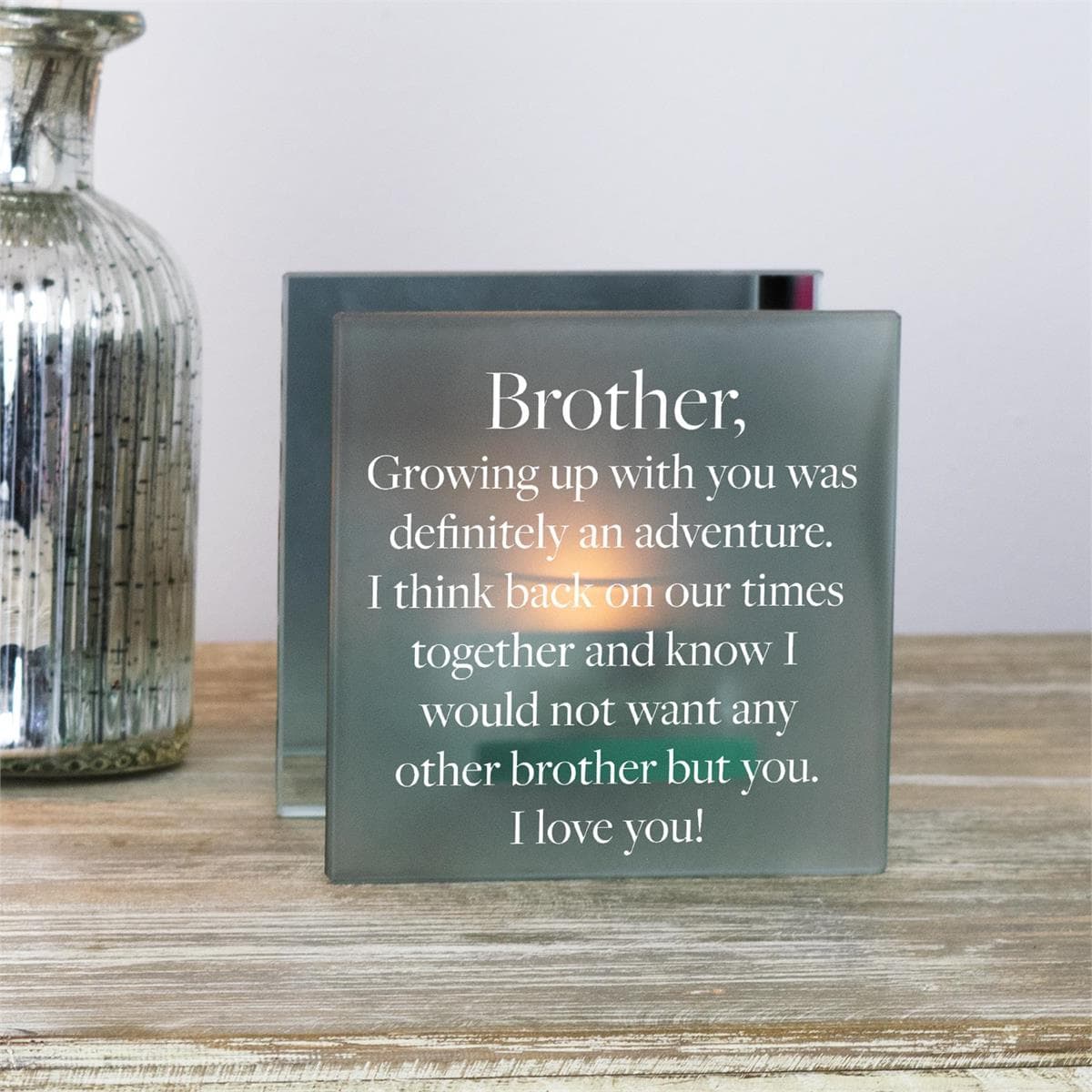 BROTHER, GROWING UP WITH YOU TEALIGHT CANDLEHOLDER, picture 2