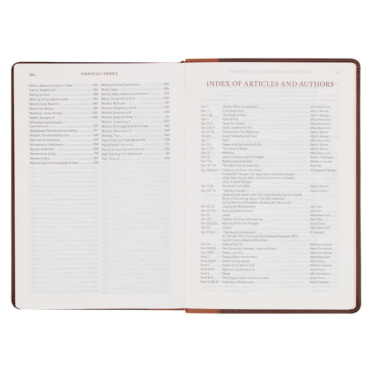 Two-tone Espresso and Toffee Brown Faux Leather Spiritual Growth Bible, picture 10