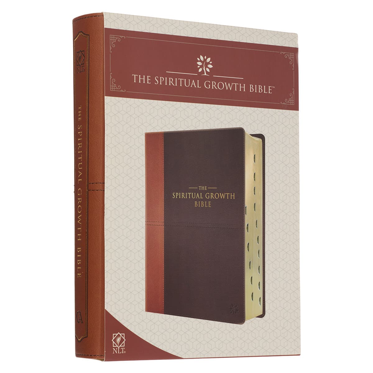 Two-tone Espresso and Toffee Brown Faux Leather Spiritual Growth Bible, picture 12