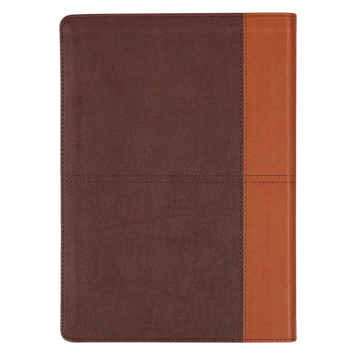 Two-tone Espresso and Toffee Brown Faux Leather Spiritual Growth Bible, picture 2