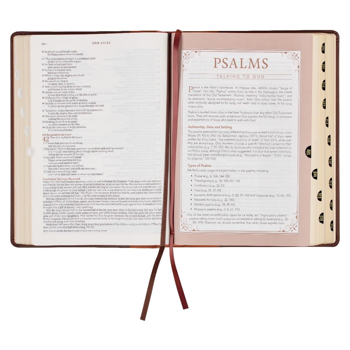 Two-tone Espresso and Toffee Brown Faux Leather Spiritual Growth Bible, picture 7