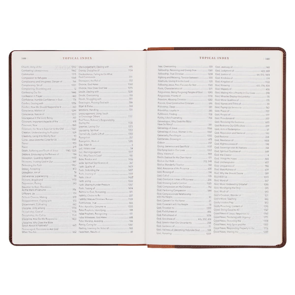 Two-tone Espresso and Toffee Brown Faux Leather Spiritual Growth Bible, picture 9