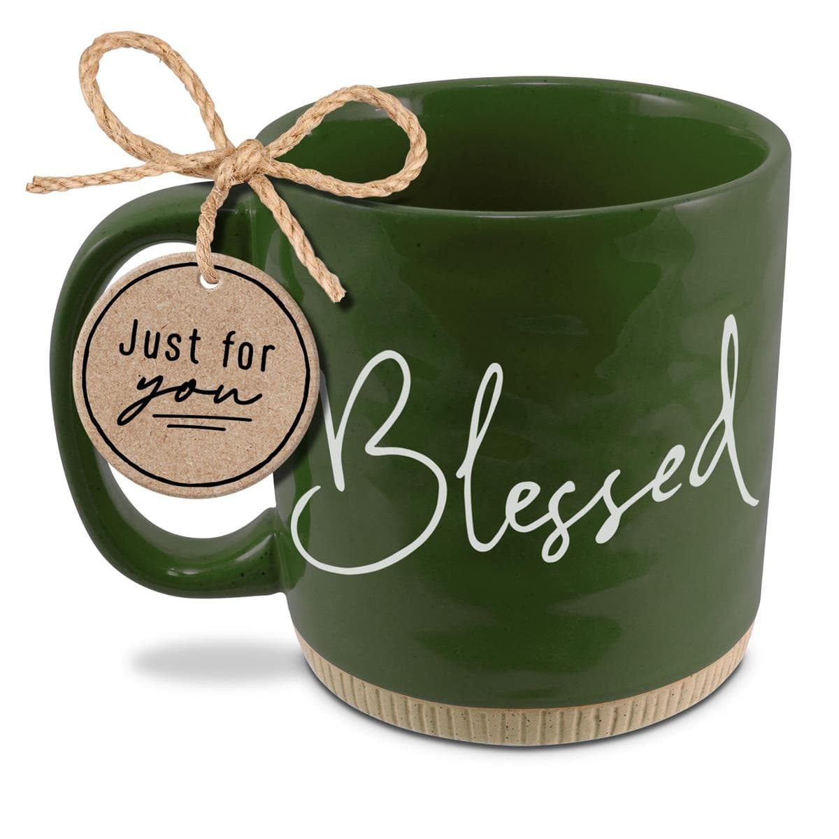POWERFUL WORDS BLESSED GREEN 16OZ MUG