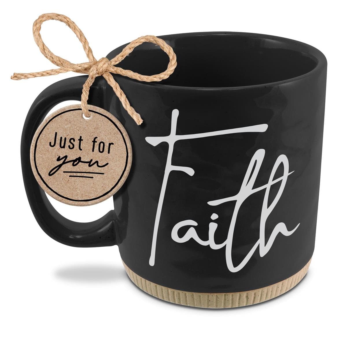 POWERFUL WORDS FAITH BLACK 16OZ MUG