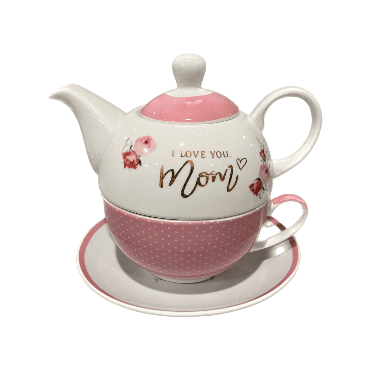 Mom Floral Tea For One Mug, Teapot, & Saucer Set