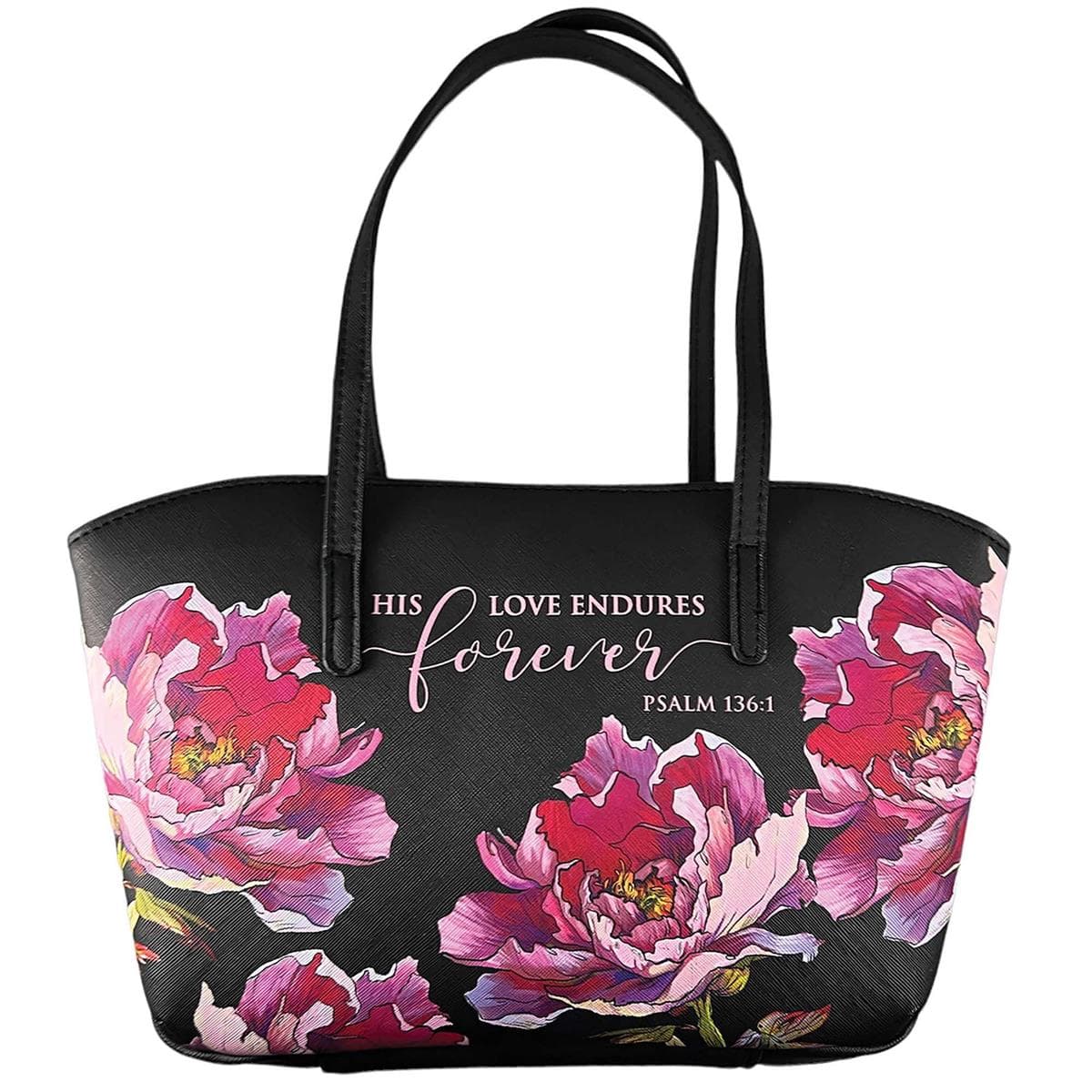 PSALM 136:1 -FLORAL WEDGE BLACK-XL BIBLE CASE