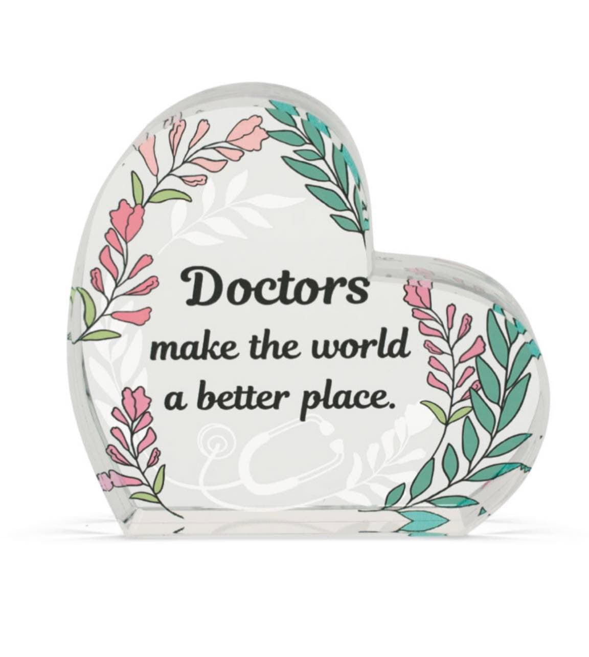 Doctor Heart Glass Plaque