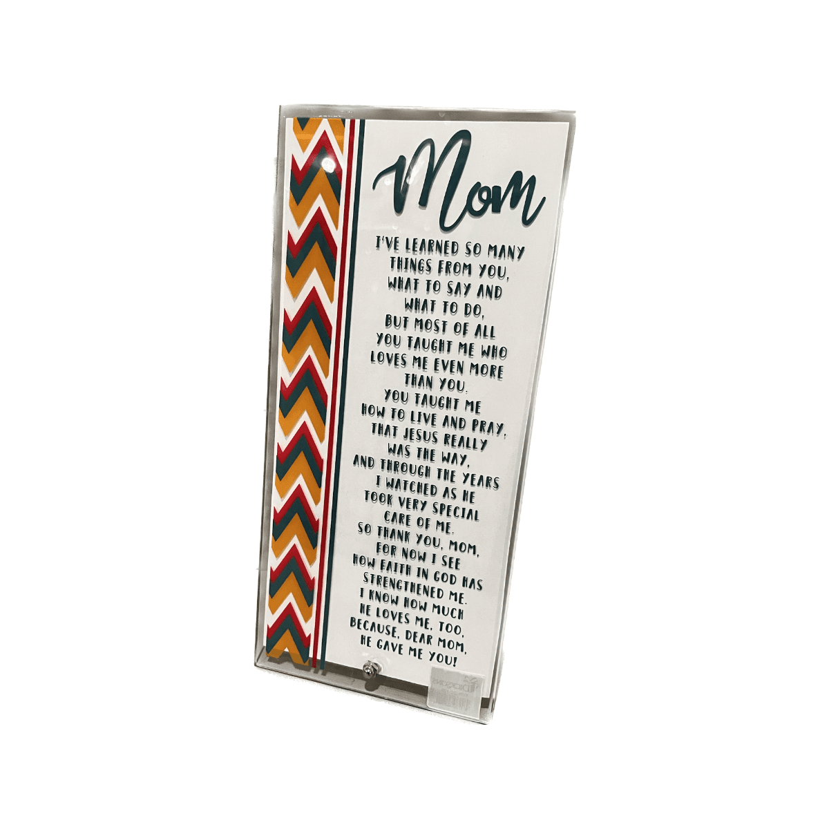 Mom Glass 4 3/4"X10" Tabletop Plaque, picture 2