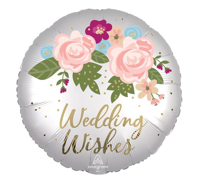 WEDDING WISHES FLORAL SATIN LUXE 18"PKG BALLOON