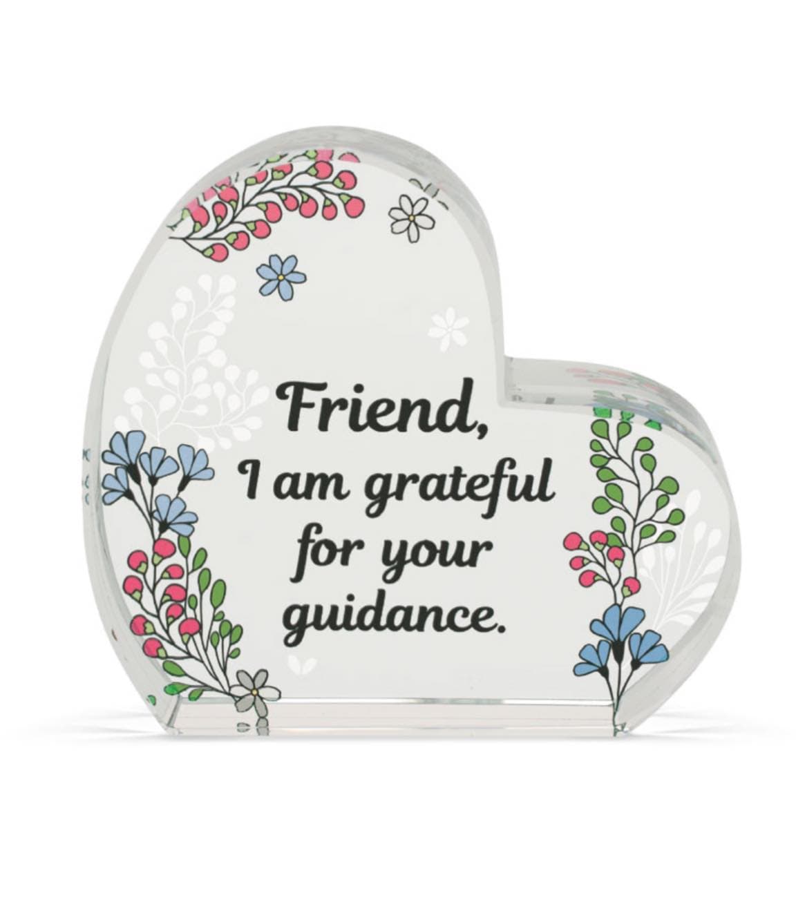 Friend Heart Glass Plaque