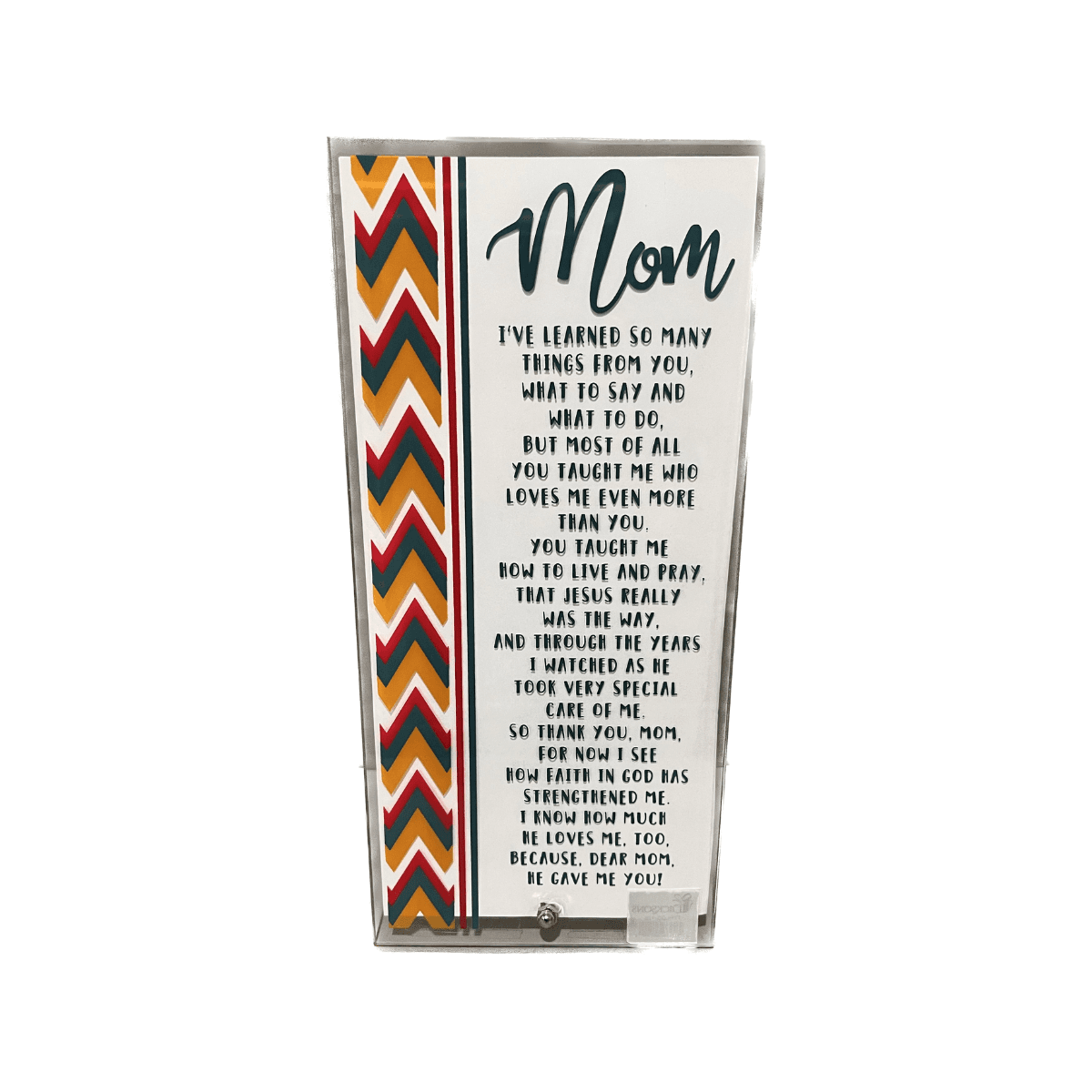 Mom Glass 4 3/4"X10" Tabletop Plaque