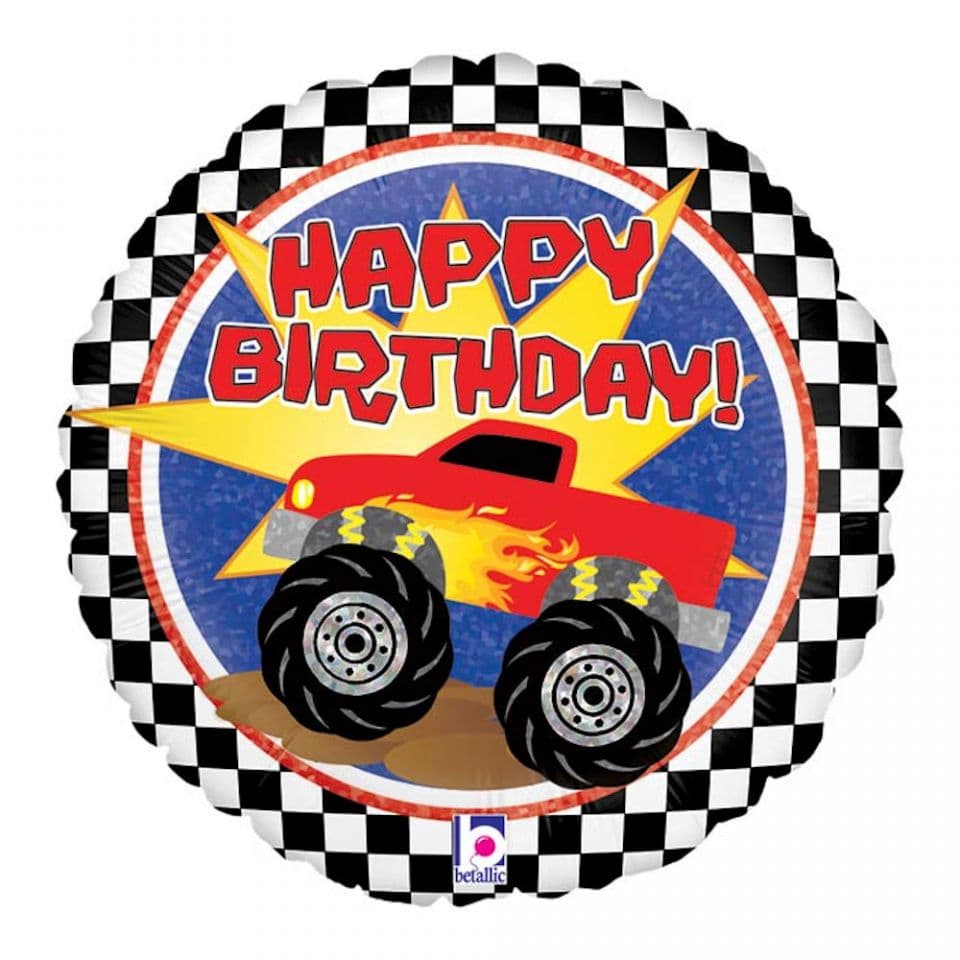 Happy Birthday Monster Truck 18" Balloon