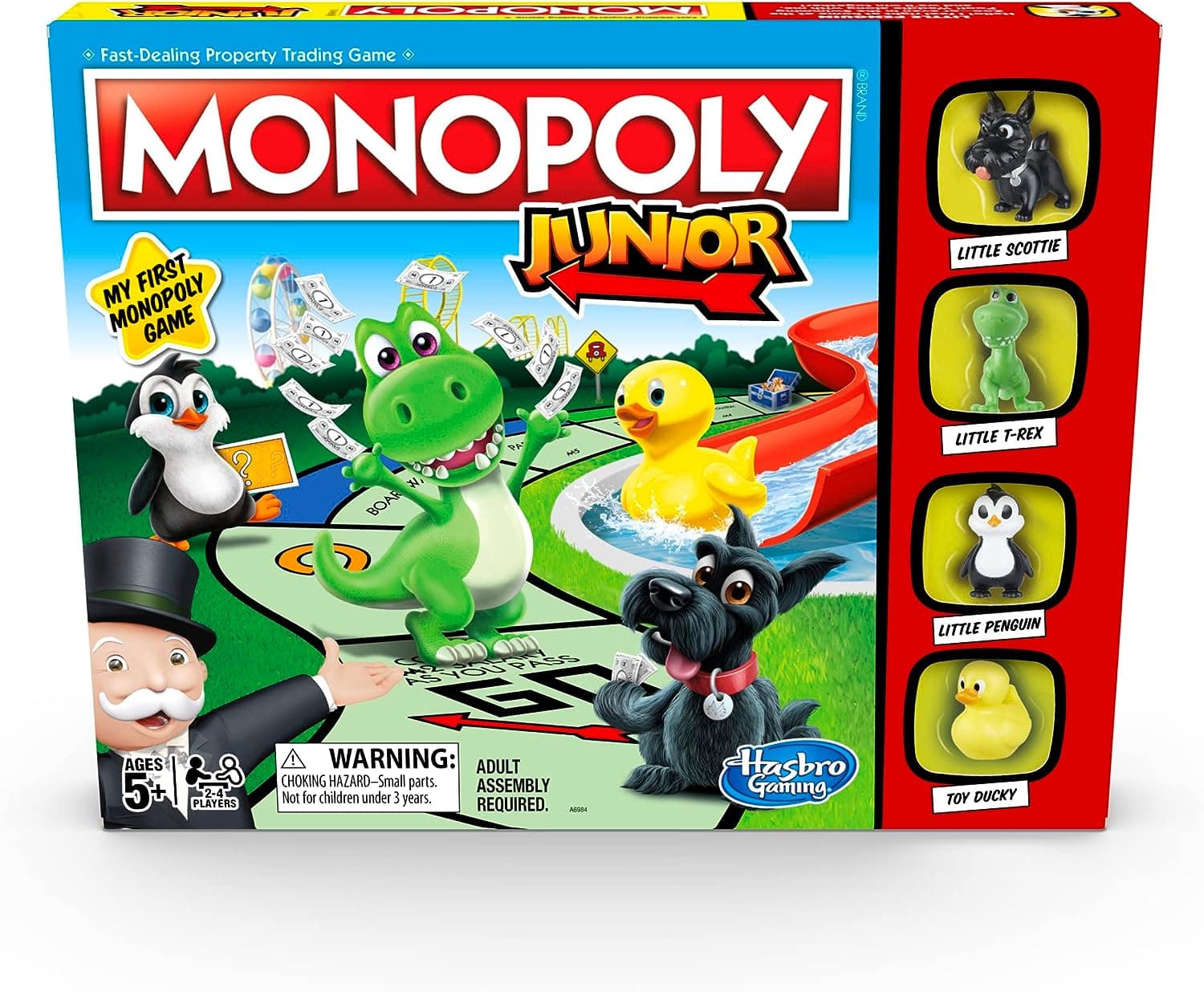 Hasbro Gaming Monopoly Junior Board Game for Kids Ages 5 and Up, 2-4 Players, Family Games