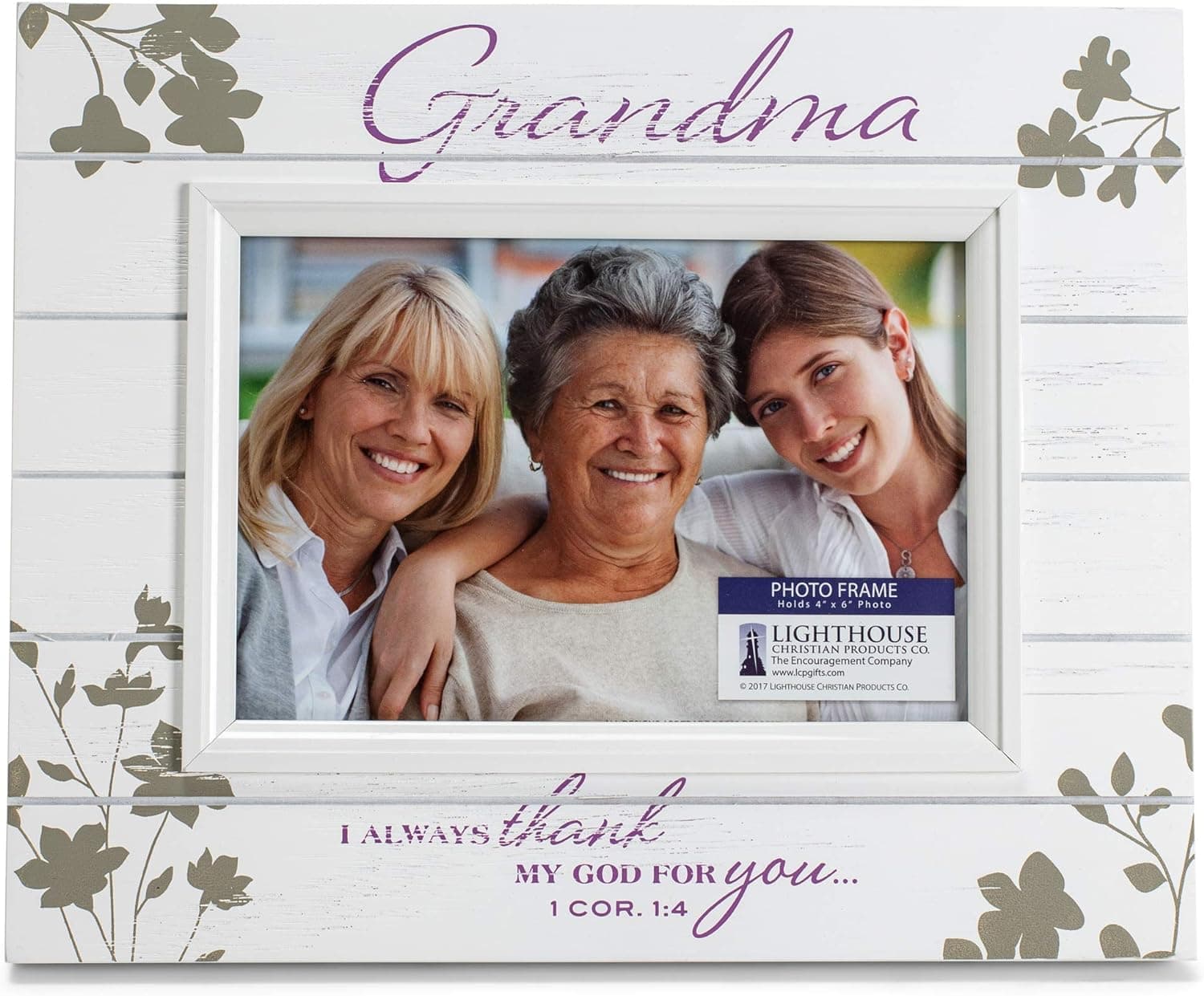 Grandma I Thank God For You 9 x 7.5 Wood Photo Frame