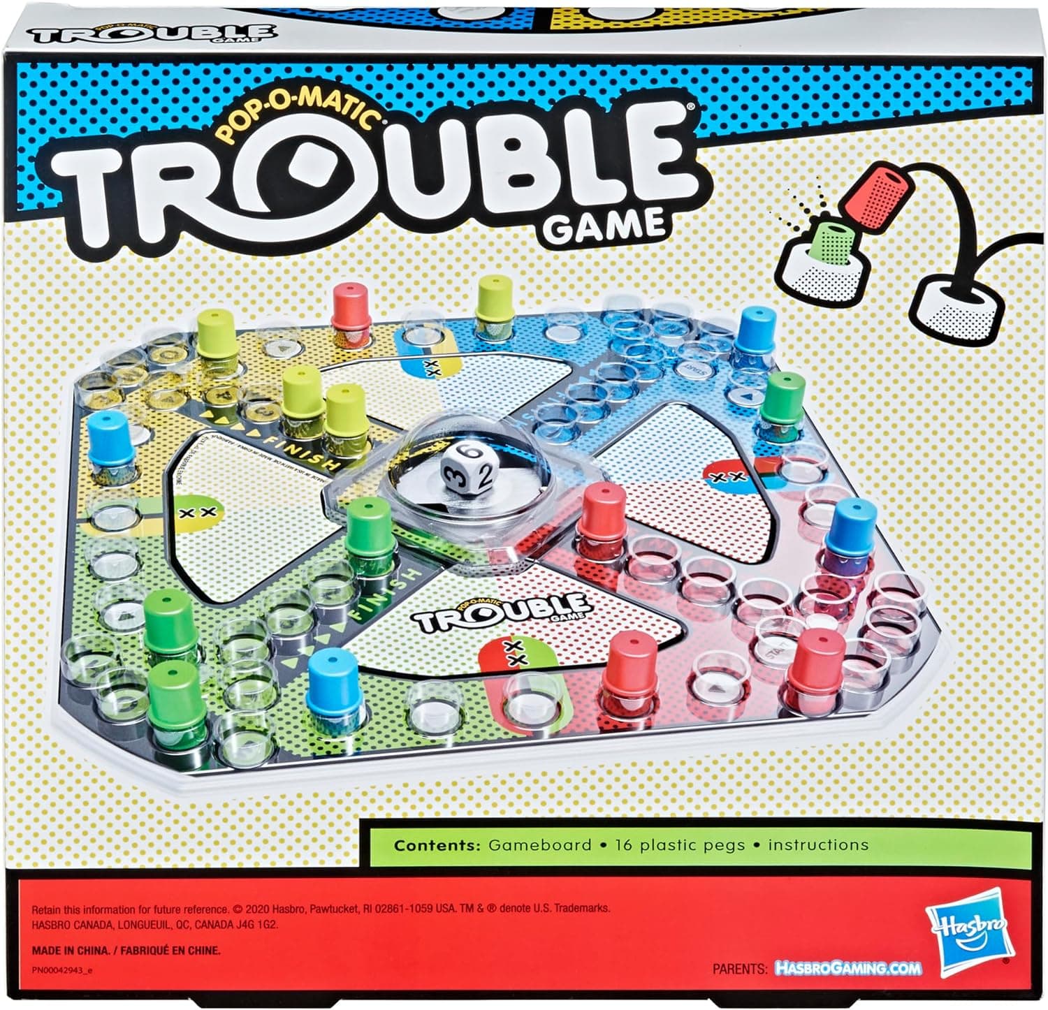 Hasbro Gaming Trouble Board Game for Kids Ages 5 and Up 2-4 Players (Packaging may vary), picture 3