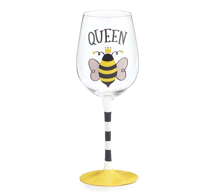 QUEEN BEE STEMMED WINE GLASS